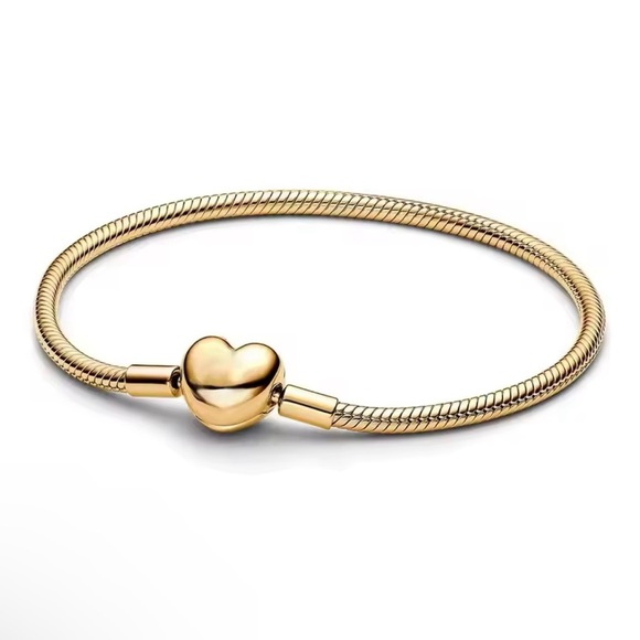 Women’s Heart Clasp Snake Chain Bracelet 7.8” - Picture 1 of 2